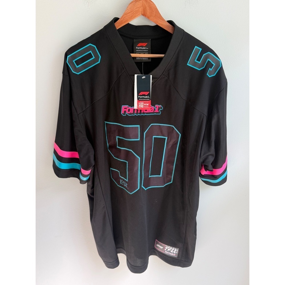 Formula 1 Miami Grand Prix Jersey Mens 2XL Black Neon F1 Racing Shirt New